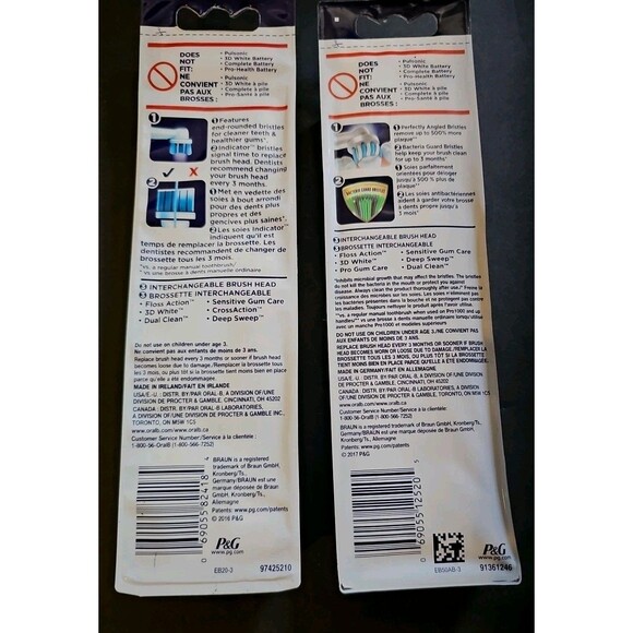6 ORAL-B Replacement Toothbrush Teeth Tooth Brush Heads 2 - 3Packs (2 Diff Types - Picture 4 of 5